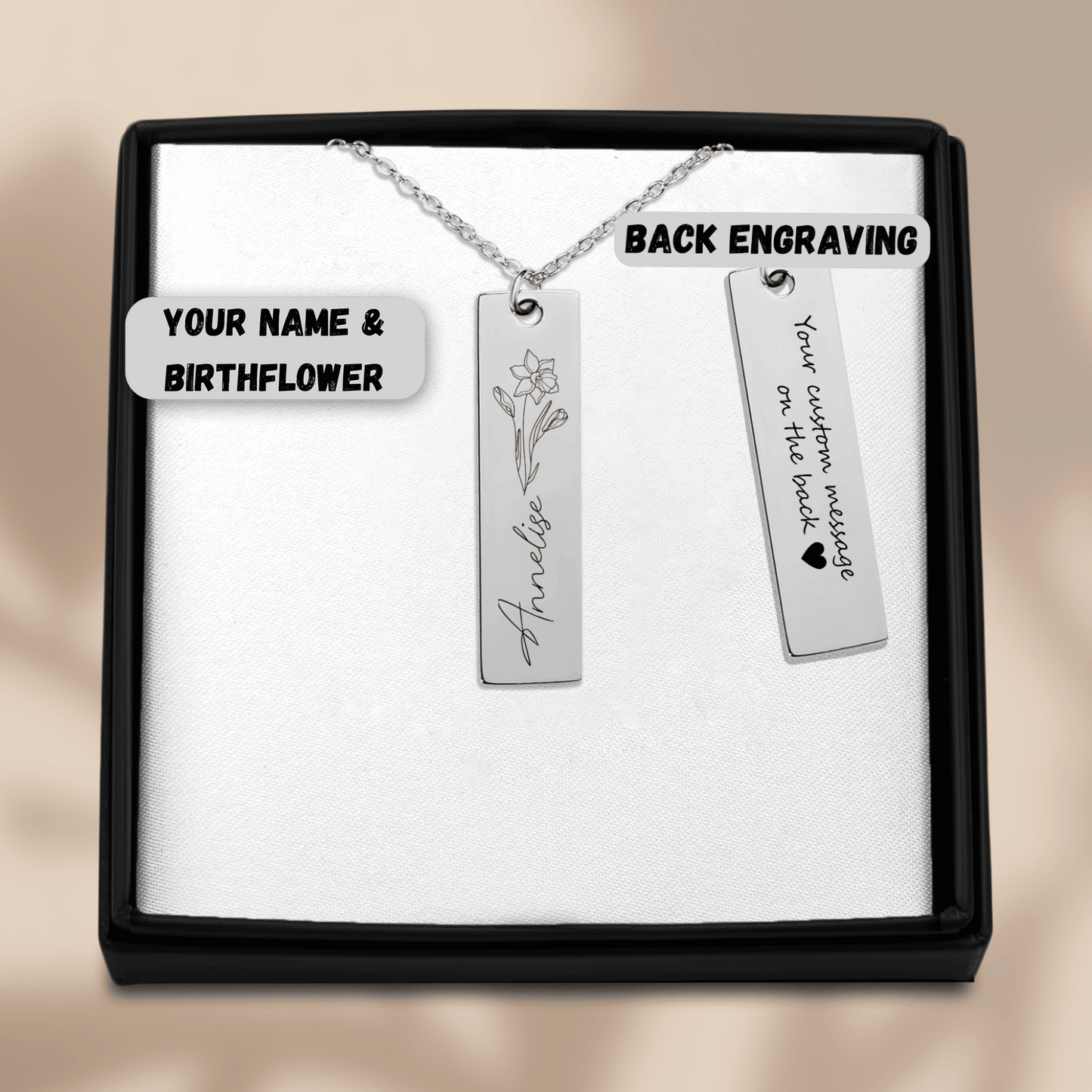 Name & Birthflower Necklace