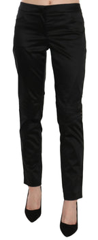 Exte Black Mid Waist Skinny Dress Formal Trousers Pants