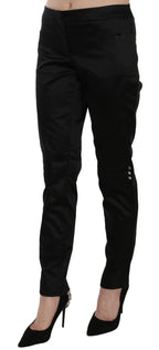 Exte Black Mid Waist Skinny Dress Formal Trousers Pants