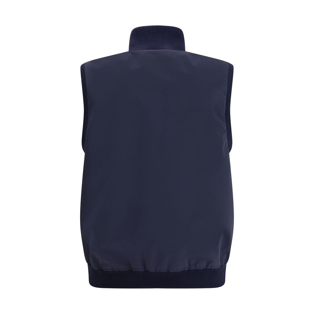 Brunello Cucinelli Blue Polyester Sleveless Jacket