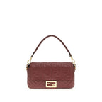 Fendi Bordeaux Calf Leather Bos Taurus Shoulder Bag