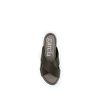 Pedro García Brown Silk Flat Sandals