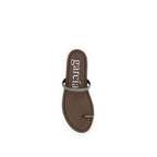 Pedro García Brown Silk Flat Sandals