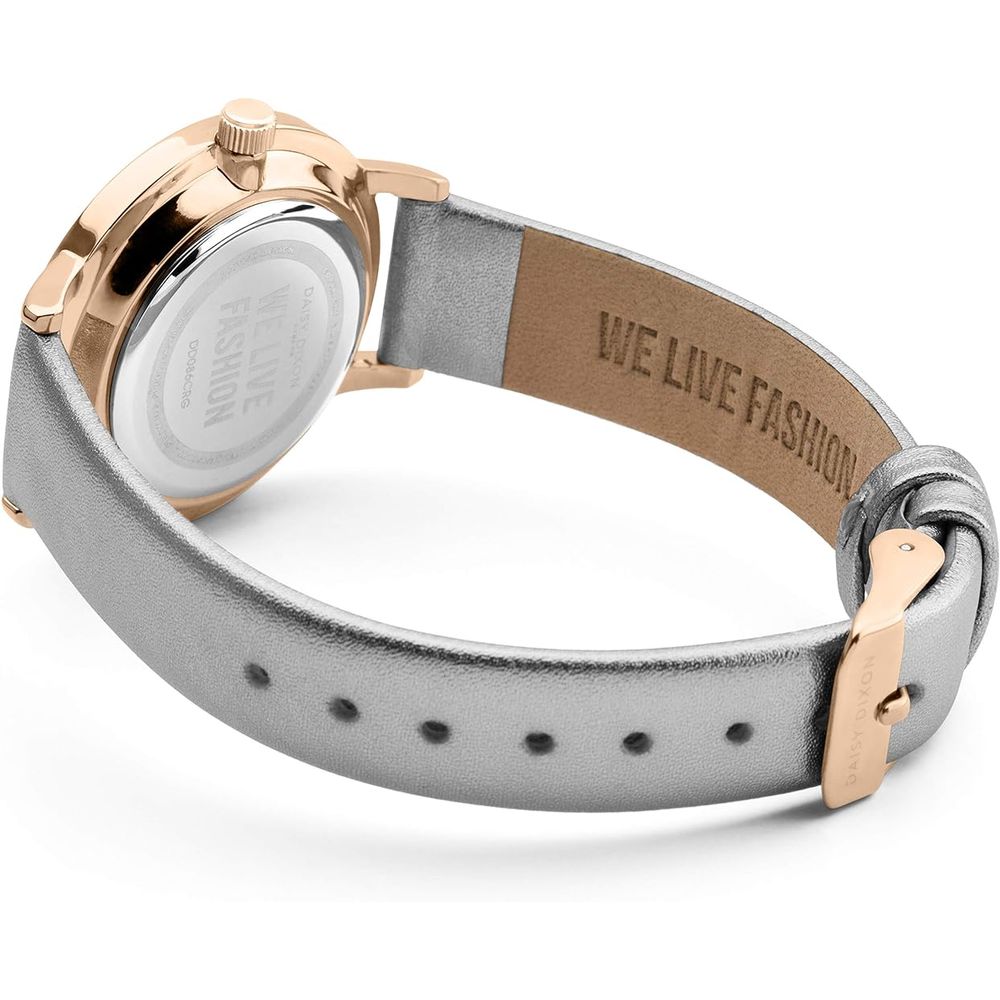 DAISY DIXON Gray Leather Dress Watch