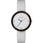 MAM White Leather Dress Watch