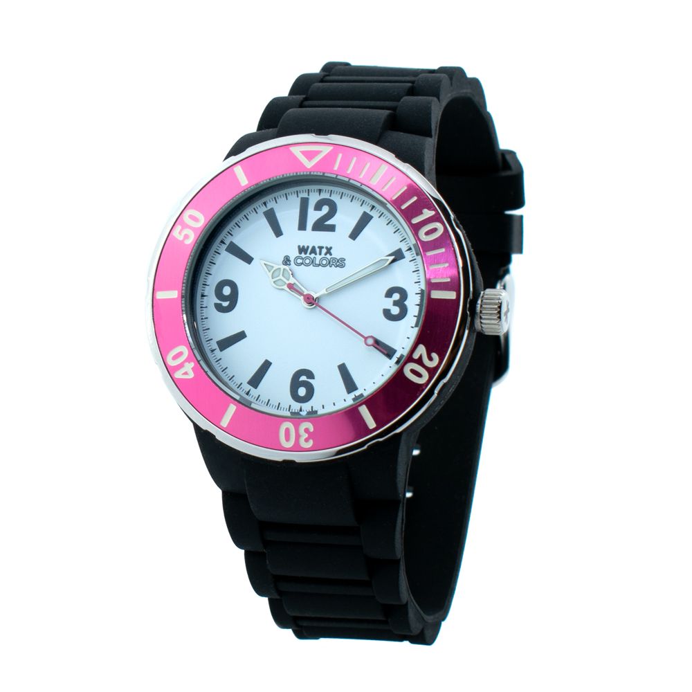 WATXANDCO Black Rubber Sport Watch
