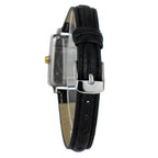 JUSTINA Black Leather Dress Watch