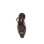 LE SILLA Brown Calf Leather Bos Taurus Platform Pumps