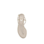 RENE CAOVILLA Beige Satin Flip-Flop Sandals