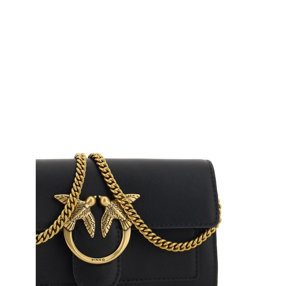 PINKO Black Calf Leather Bos Taurus Wallet