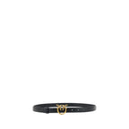 PINKO Black Calf Leather Bos Taurus Regular Belt