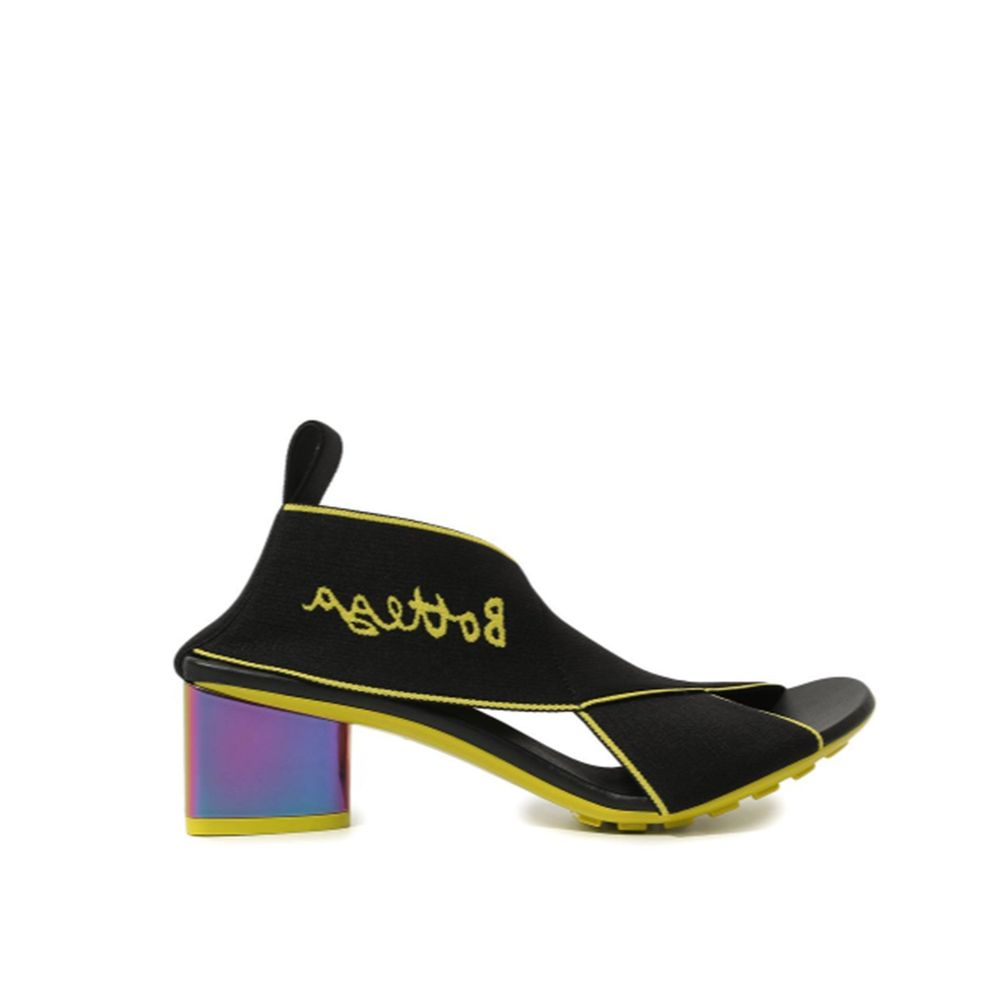 Bottega Veneta Black Fabric Platform Sandals