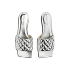 Bottega Veneta Silver Calfskin Sandals