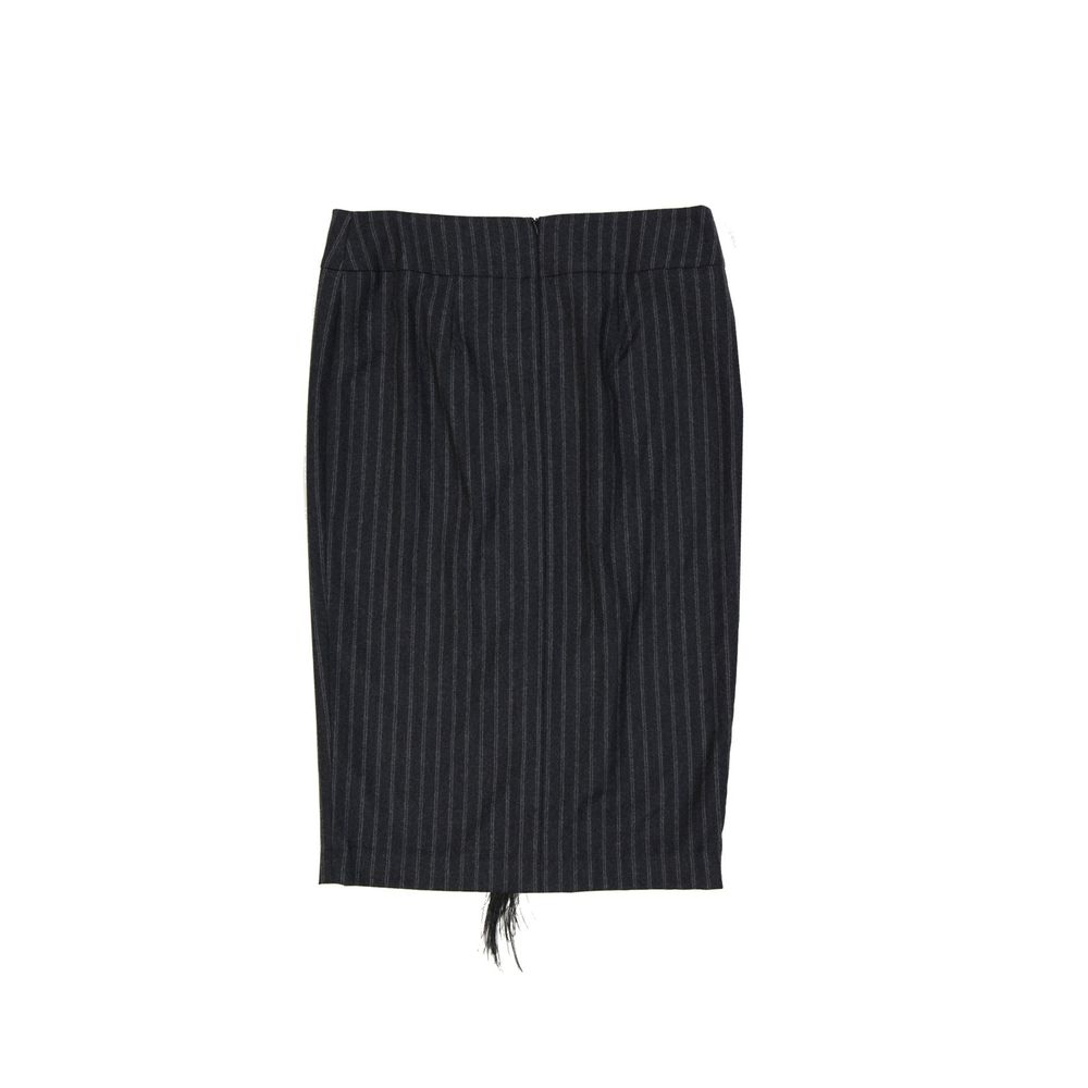 Brunello Cucinelli Gray Virgin Wool Long Skirt