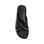Jimmy Choo Black Calfskin Strap-On Sandals