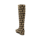 Valentino Garavani Beige Canvas Flat Boots