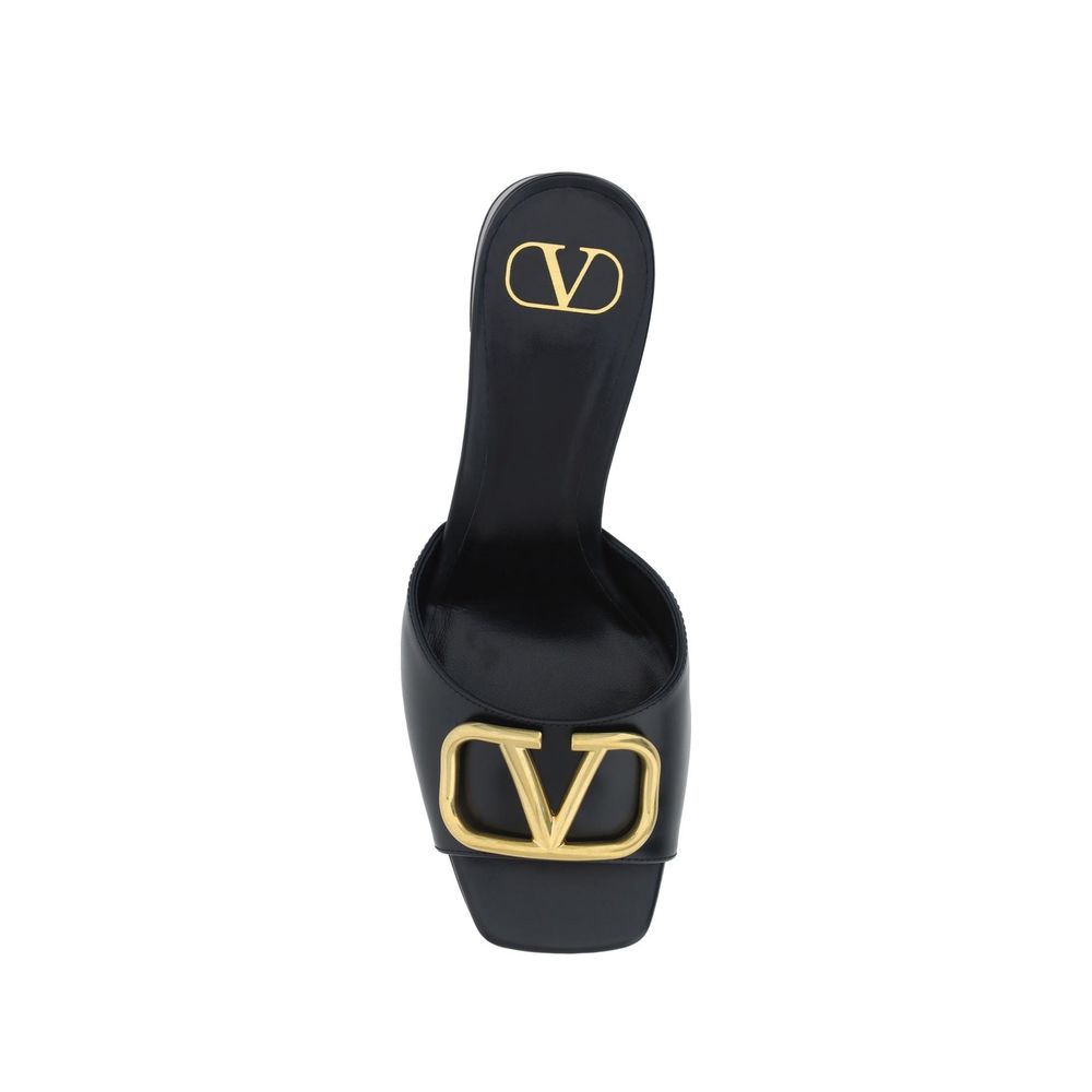 Valentino Garavani Black Calfskin Platform Sandals