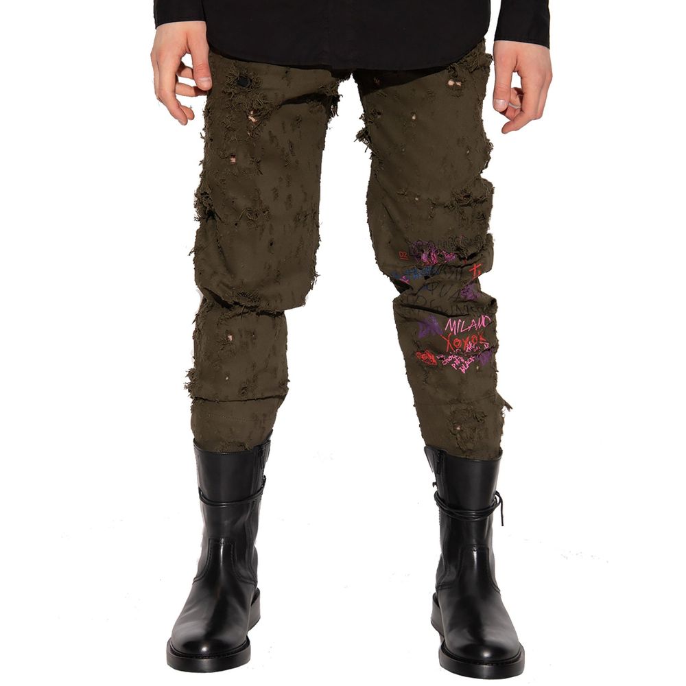Dsquared² Bicolor Cotton Casual Pants