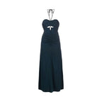 Self-Portrait Gray Viscose Casual Dress