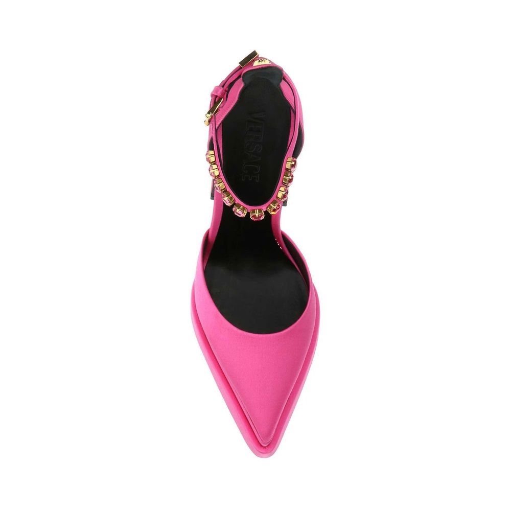 Versace Multicolor Satin Platform Pumps