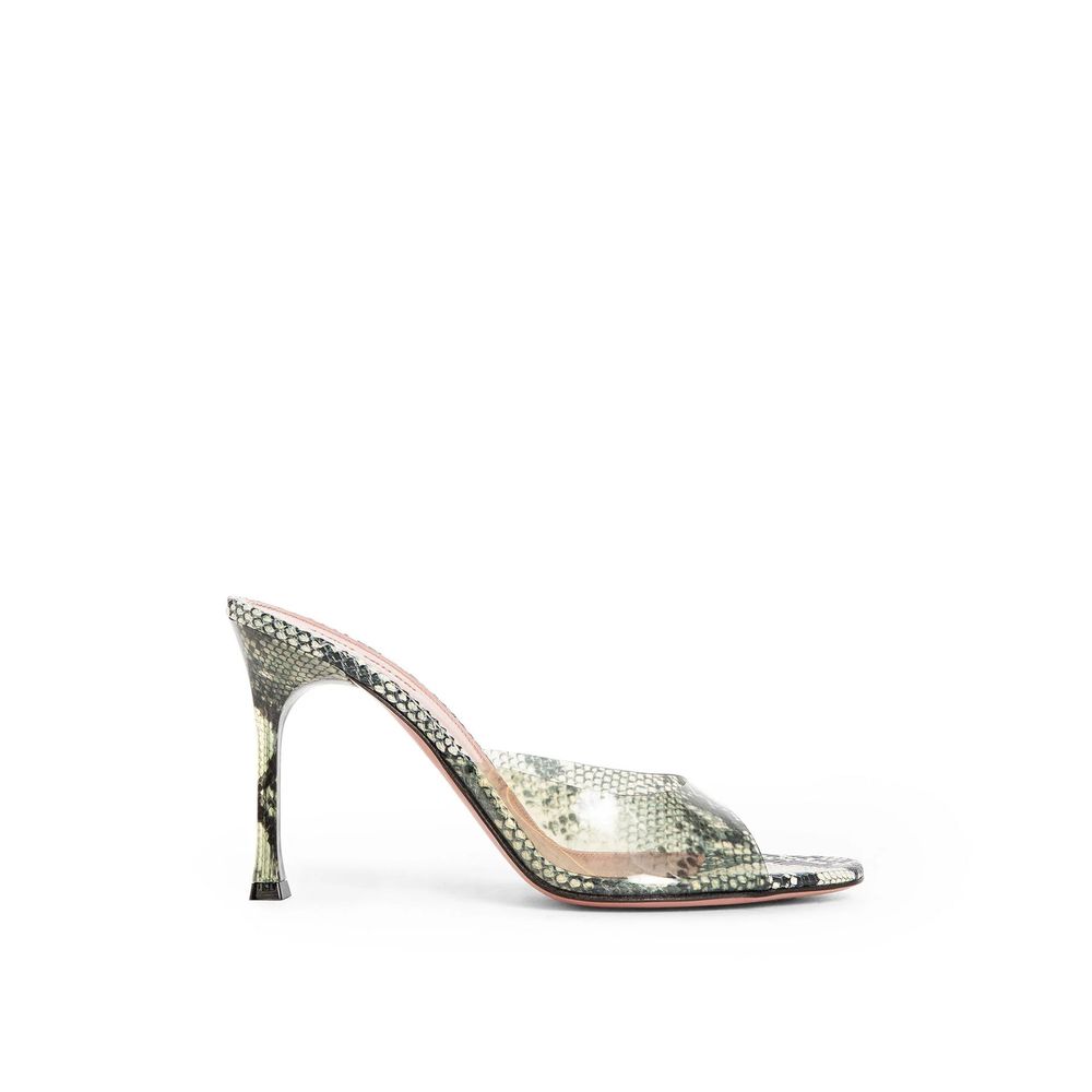 Amina Muaddi Bicolor Pvc Stiletto Heel Sandals