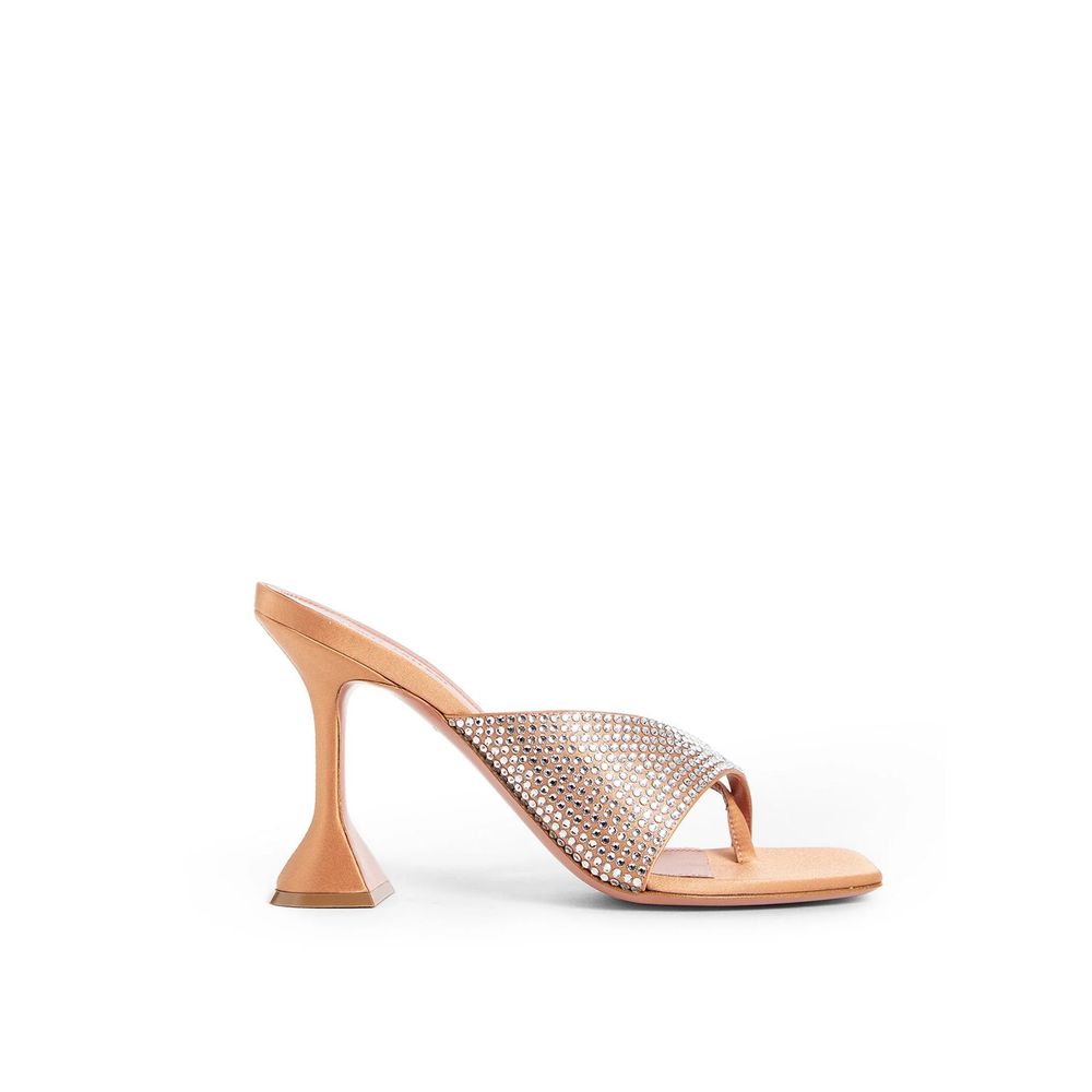 Amina Muaddi Orange Silk Mules