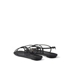 Prada Black Calfskin Flat Sandals