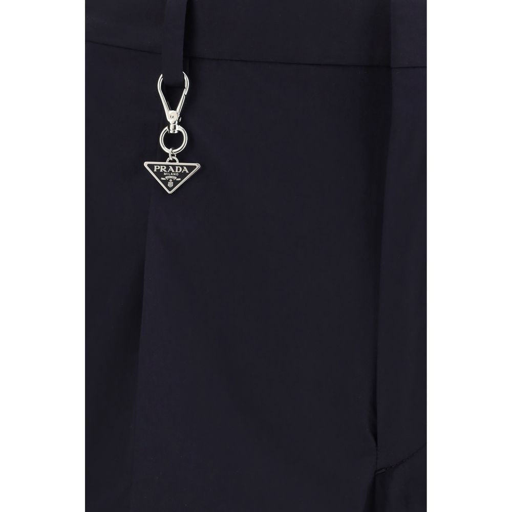 Prada Blue Cotton Casual Pants