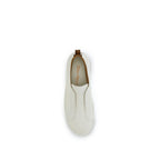 Santoni White Calf Leather Bos Taurus Low Top Sneakers