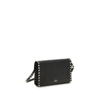 Valentino Garavani Black Calf Leather Bos Taurus Shoulder Bag