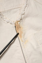 Dolce & Gabbana Off White Cotton Full Zip Denim Men Blouson Jacket