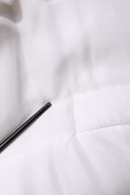 Dolce & Gabbana White Silk Padded Parka Men Coat Jacket