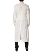 Dolce & Gabbana White Double Breasted Men Trench Coat Jacket