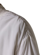 Dolce & Gabbana White Silk Full Zip Bomber Blouson Jacket