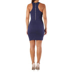 Met Blue Synthetic Casual Dress