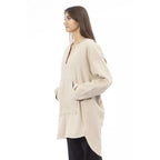Alpha Studio Beige Wool Hoodie