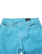 Dolce & Gabbana Blue Cotton Skinny Men Denim Trouser Jeans