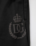 Dolce & Gabbana Black Logo Cotton Skinny Jogger Trouser Pants