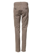 Dondup Cotton Stretch Straight Chino Trouser Brown