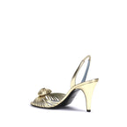 Valentino Garavani Gold Calf Leather Bos Taurus Stiletto Heel Sandals