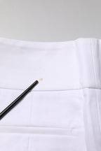 Peserico White High Waist Tapered Fit Chino Trouser Pants