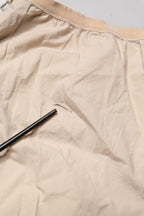 QL2 Beige Cotton High Waist Straight Chino Trouser Pants
