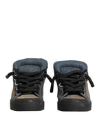 Dolce & Gabbana Multicolor Color Block Denim Low Top Sneakers Shoes