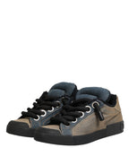 Dolce & Gabbana Multicolor Color Block Denim Low Top Sneakers Shoes