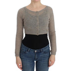 Ermanno Scervino Beige Alpaca Leather Cardigan