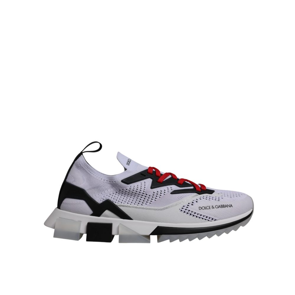 Dolce & Gabbana Black And White Polyester Athletic Sneakers