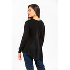 Gas Black Viscose Long Sleeve T-Shirt