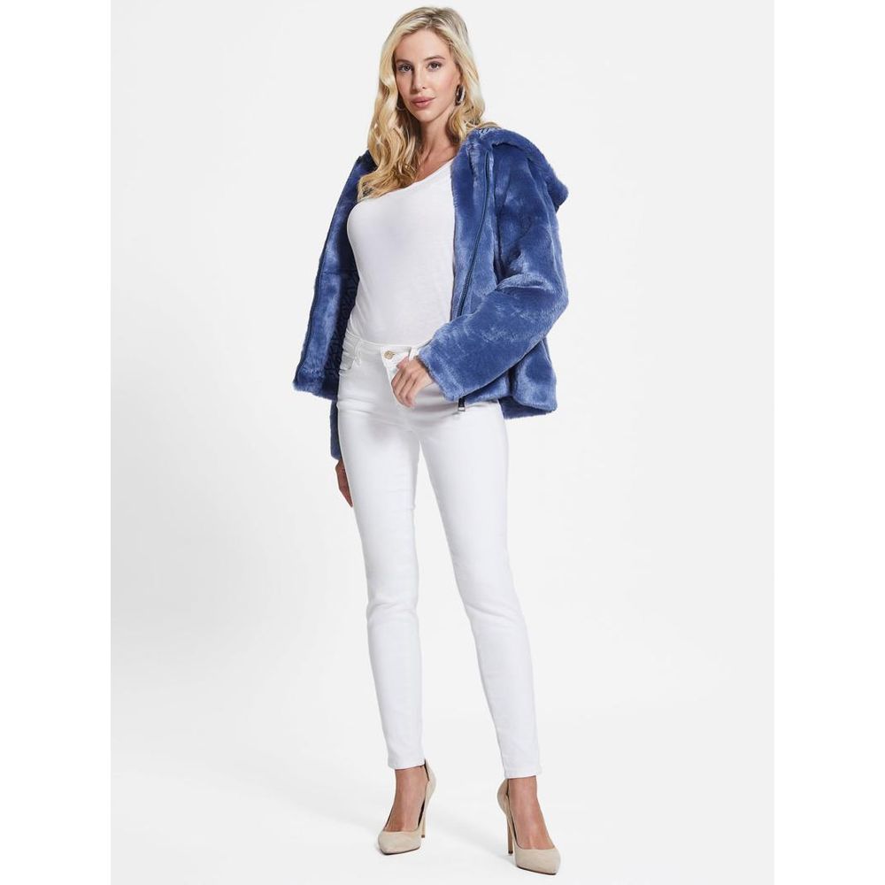 Guess Blue Marabou Coat