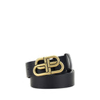 Balenciaga Black Calf Leather Bos Taurus Regular Belt