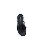 LE SILLA Black Calf Leather Bos Taurus Flat Sandals